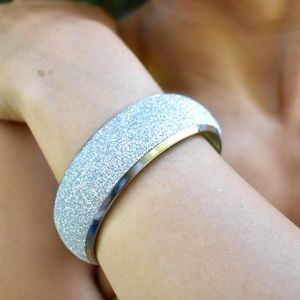 Silver Glitter Wide Bangle